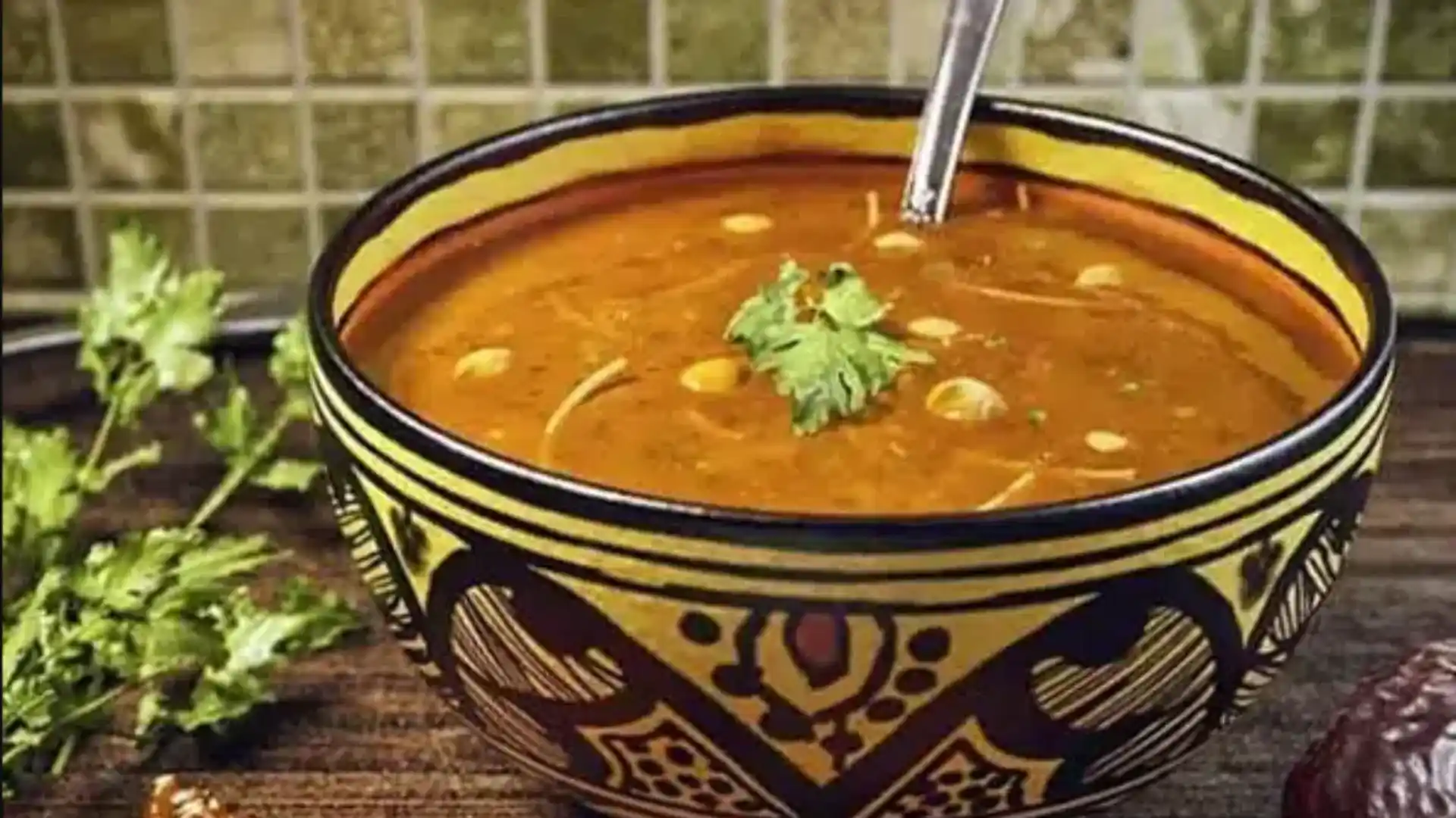 2 days tour from Marrakech to Zagora 2 A traditional Moroccan meal with Harira soup and Chebakia pastries showcasing authentic flavors and cultural culinary traditions of Morocco.