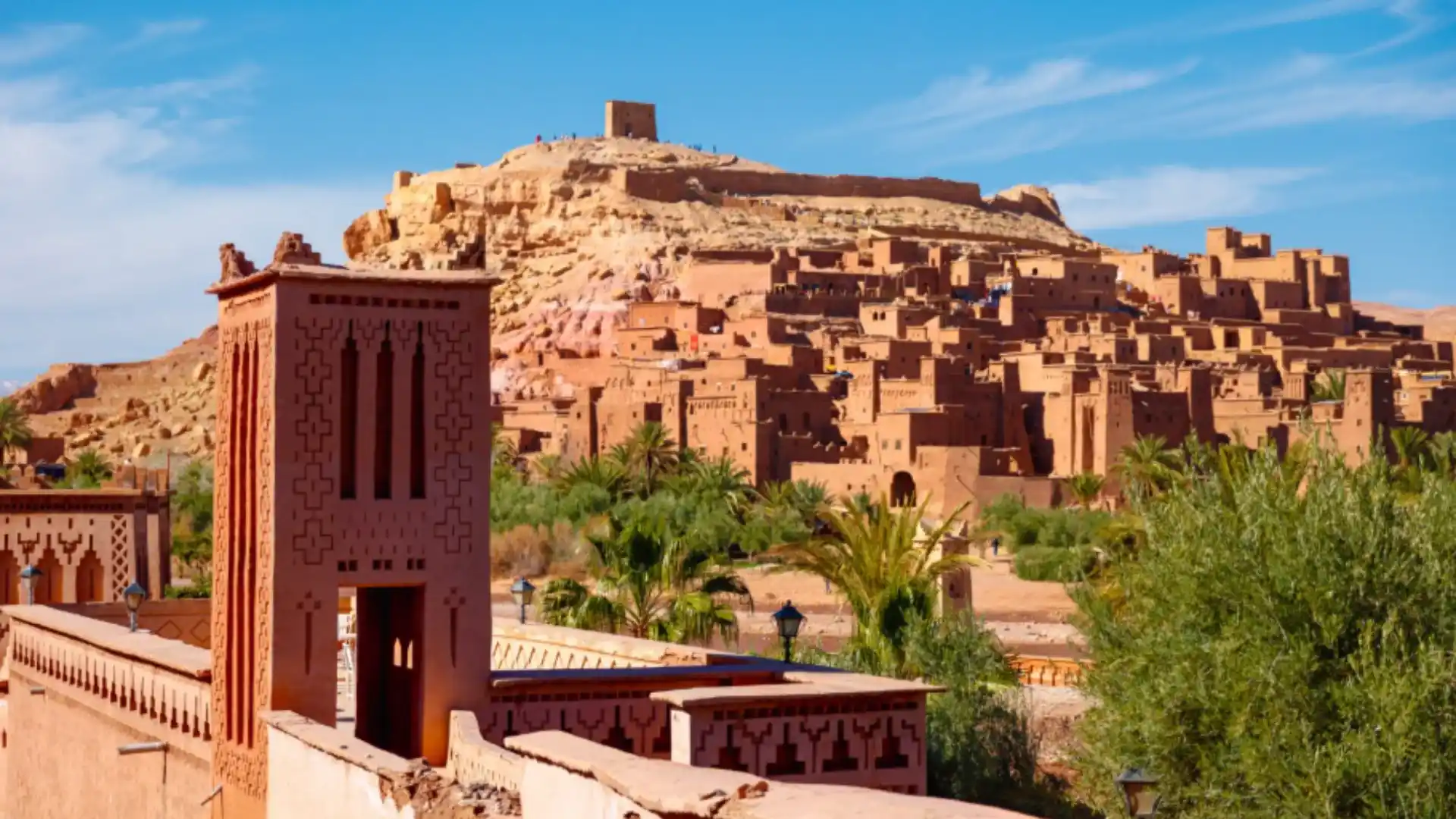 2 days tour from Marrakech to Zagora 1 The historic Ksar of Ait-Ben-Haddou stands in Morocco’s Ounila Valley, showcasing iconic architecture and cultural heritage highlighted by Morocco Trip Way
