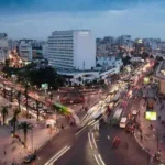 Casablanca busy night intersection